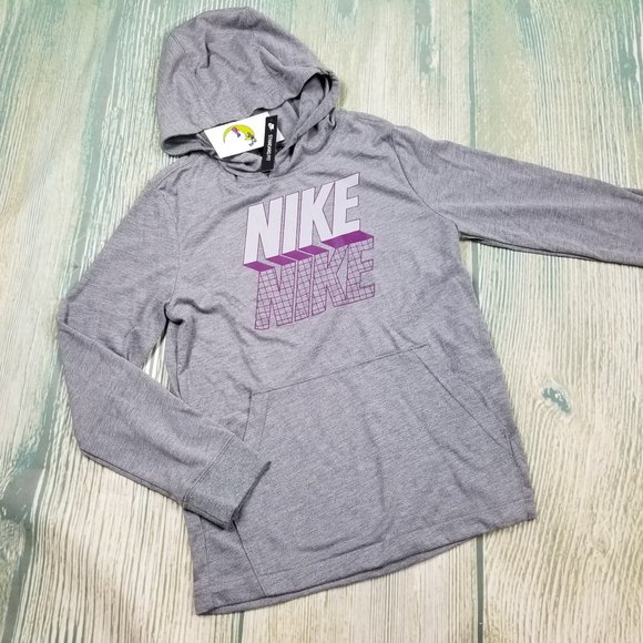 New NIKE grey jersey pullover hoodie - Picture 1 of 7
